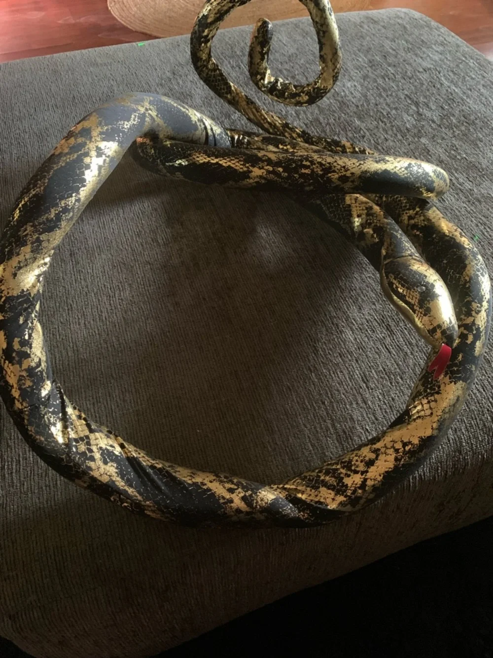 Decor plush snake toy feat/ realistic metallic sequin-like scales light-up eyes